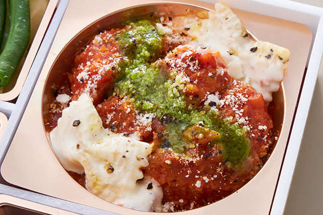 ポンテベッキオ（大阪店）-シーフードとボッタルガのリゾピラフ＆カツレツのトマトソース煮込み