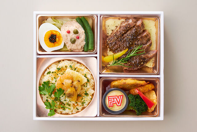 ポンテベッキオ（大阪店）-シーフードとボッタルガのリゾピラフ＆ブラックオリーブソースのステーキ