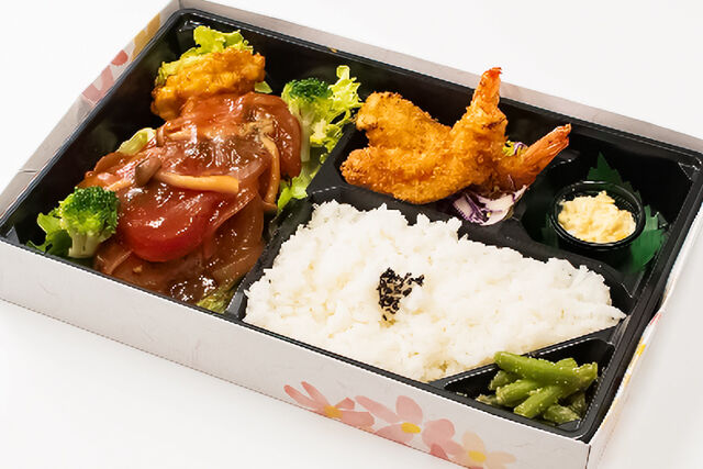 ビストロ8-トマトハンバーグ＆エビフライ弁当
