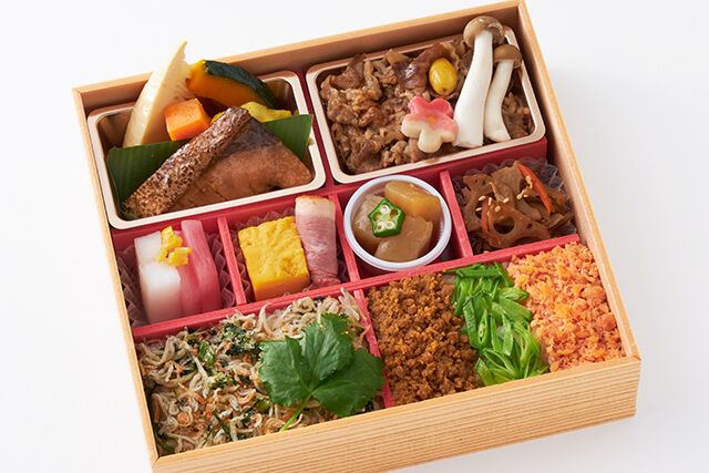 日本橋“運ざかり”御膳 えびちりめんと箱寿司風ご飯