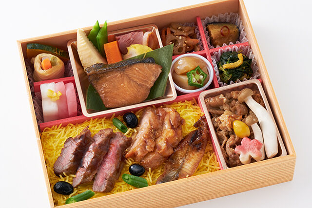 日本橋“運ざかり”御膳 ステーキ＆うなぎ＆鶏肉の照り焼きご飯
