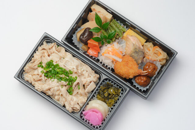寺田屋（東京店）-二段重 豚しゃぶの柚子胡椒和え