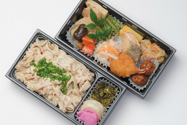 日本料理 幕濱（東京店）-幕内二段重 豚しゃぶの柚子胡椒和え