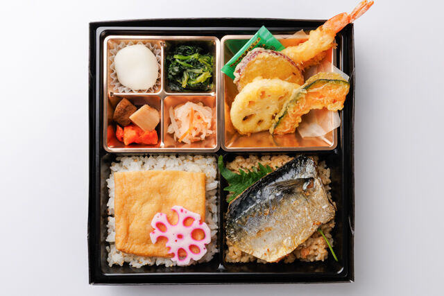 和弁当 彩葉（いろは）-鯖の塩焼きと天ぷらと出汁の幕の内御膳