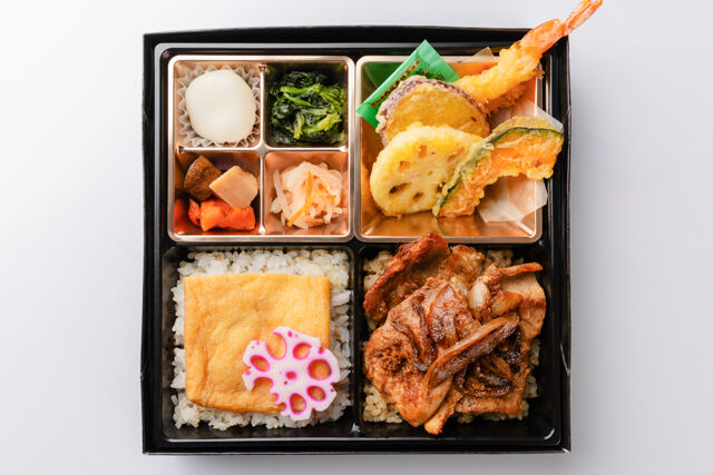 和弁当 彩葉（いろは）-黄金比率の豚の生姜焼きと天ぷらと出汁の幕の内御膳
