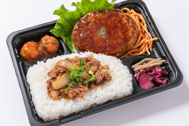 お弁当FACTORY デリ弁-【牛焼肉のせ】特製ソースのハンバーグ