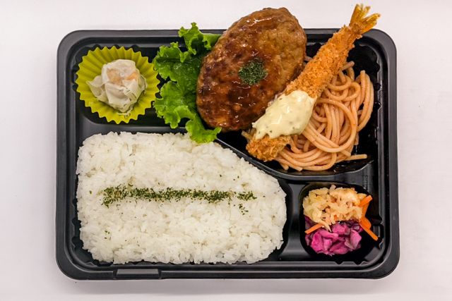お弁当FACTORY デリ弁-海老フライ＆ハンバーグ弁当