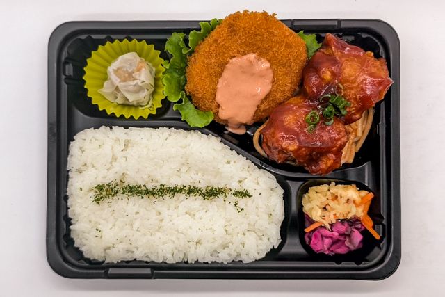 お弁当FACTORY デリ弁-特製鶏から揚げ（甘酢たれ）＆コロッケ弁当