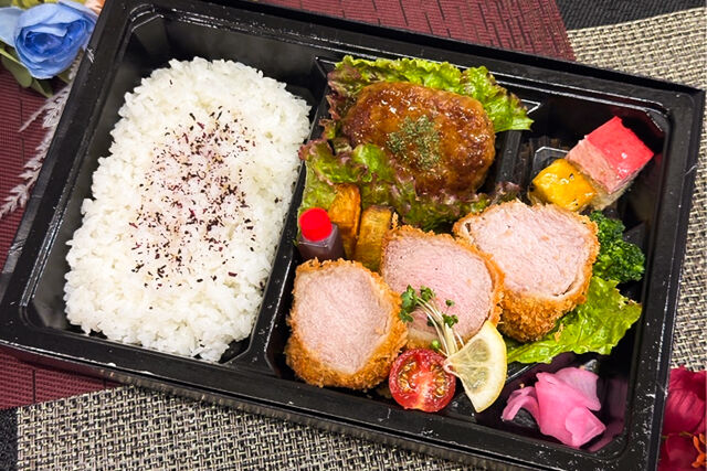 京都弁当 檸檬～れもん～-銀閣（ぎんかく）肉厚手仕込みヒレカツとトリュフソースハンバーグ御膳※ヒレカツ増量