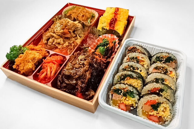 韓膳宅配-ジャジャン肉野菜炒め＆プルコギキンパ弁当