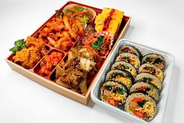 韓膳宅配-プルコギ＆韓国風生姜焼きキンパ弁当