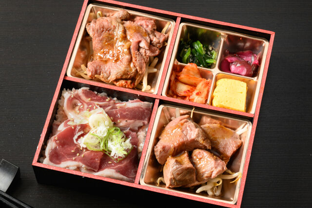 焼肉真田-牛カルビと牛ヒレ肉含む3種の肉御膳