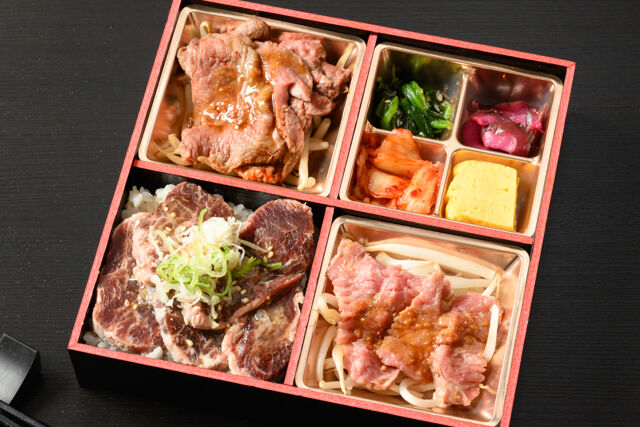 焼肉真田-牛サガリの豪華3種肉御膳