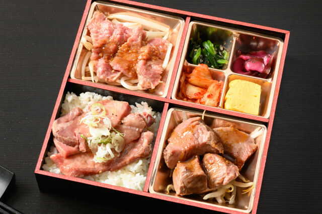 焼肉真田-サーロインと牛タン含む3種の肉御膳