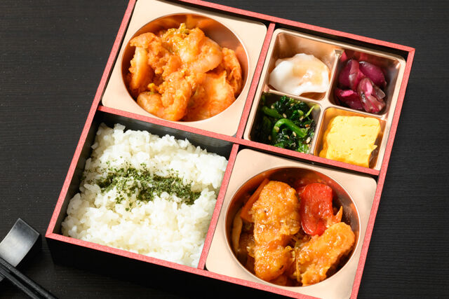 中華劉邦-エビチリと酢豚弁当