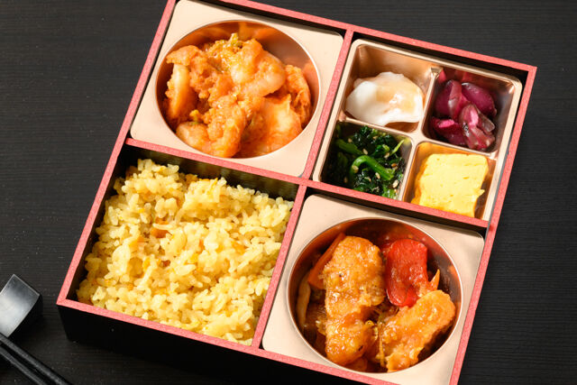 中華劉邦-エビチリと酢豚の炒飯弁当