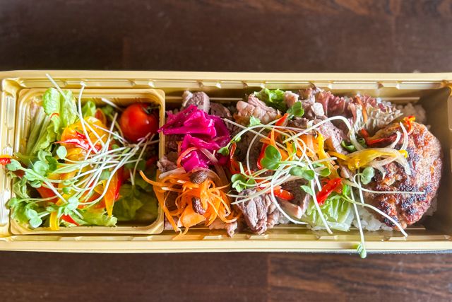 ビストロデリス-ビストロデリスの旨菜リブアイステーキ・牛肉100％ハンバーグ抱き合わせ重