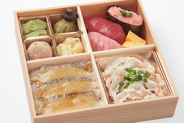 活〆鯛の漬け丼とまぐろ3種握り