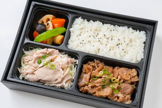 匠の房 肉嶺（埼玉店）-牛すき焼きと豚しゃぶ弁当【上】