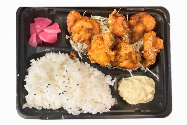 手作り弁当のきのこ-ピり辛唐揚げ弁当