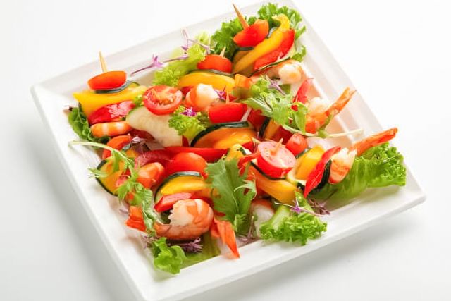 海老と野菜のメイプルマリネピンチョス