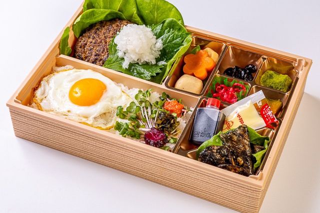 肉懐石 大かわ-和風おろし日の出ハンバーグと鶏の炭焼き御膳