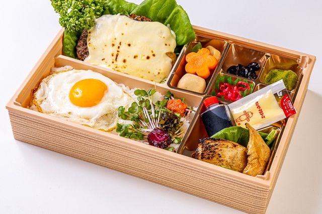 肉懐石 大かわ-炙りチーズ日の出ハンバーグとスパイシーチキン御膳