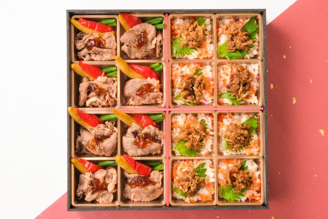 ポン酢ジュレ仕立ての国産黒毛和牛しゃぶ＆国産牛しぐれ煮の彩りちらし