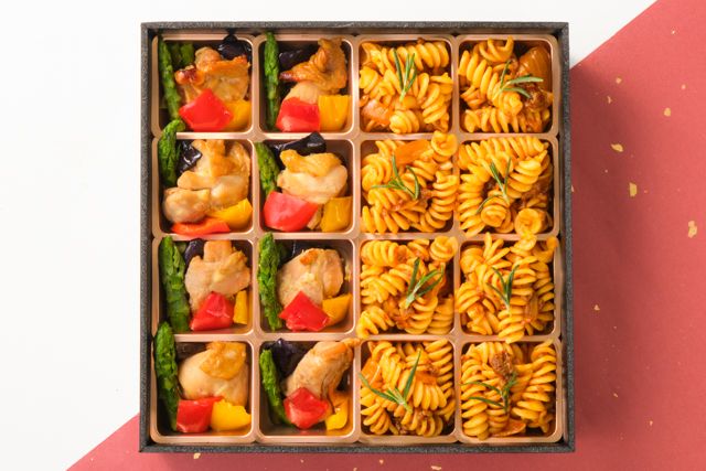 国産鶏と野菜のグリル＆和風ラグーパスタ