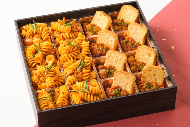 ごちクル×人形町今半（東京店）-五種豆のチリコンカルネ＆和風ラグーパスタ