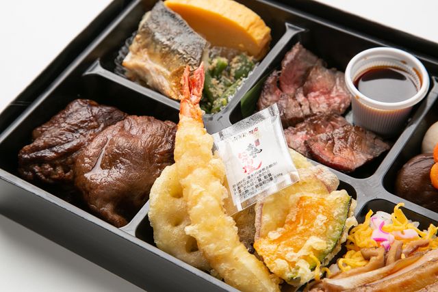 匠和膳 味彩-黒毛和牛ローストビーフ＆黒毛和牛肉巻き握り＆海老入り天婦羅御膳