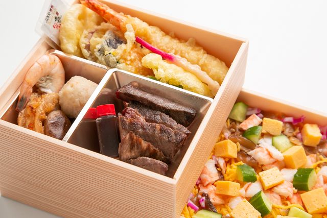 匠和膳 味彩-黒毛和牛ステーキ＆海老のバラちらし寿司御膳