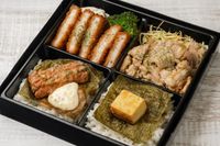 肉のしみず／肉が美味しい丼とお弁当 早朝深夜対応可能-【肉×肉の海苔弁】熟成ロースカツ～芳醇中農ソースかけ～・生姜焼き