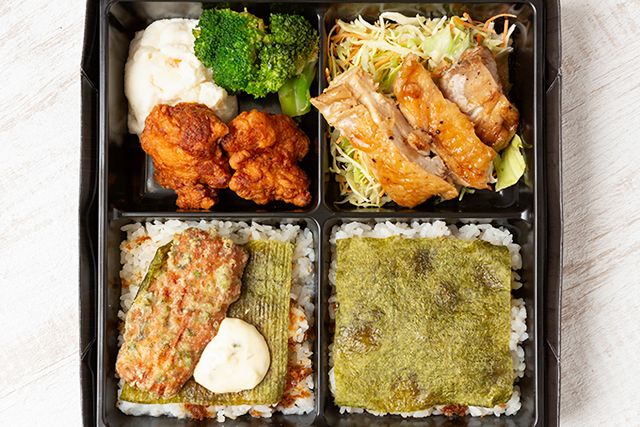 肉のしみず／肉が美味しい丼とお弁当 早朝深夜対応可能-【肉×肉の海苔弁】甘辛照り焼きチキン・唐揚げ