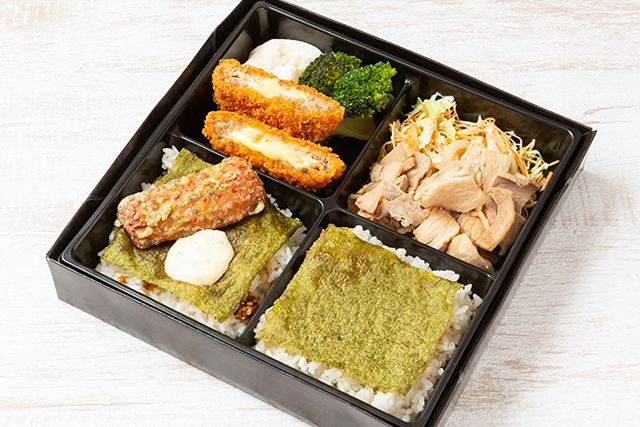 肉のしみず／肉が美味しい丼とお弁当 早朝深夜対応可能-【肉×肉の海苔弁】本気の生姜焼き・チーズメンチカツ