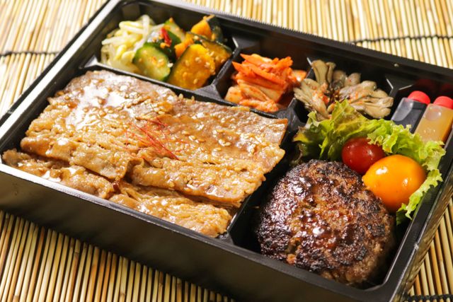 一塊之肉（栃木店）-牛カルビ焼肉とハンバーグ弁当