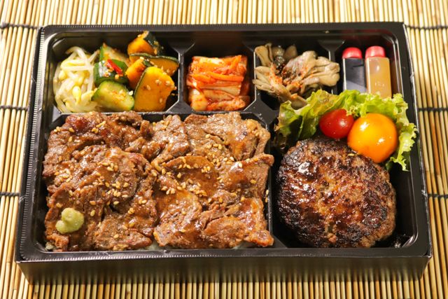 一塊之肉（栃木店）-牛ハラミ焼肉とハンバーグ弁当
