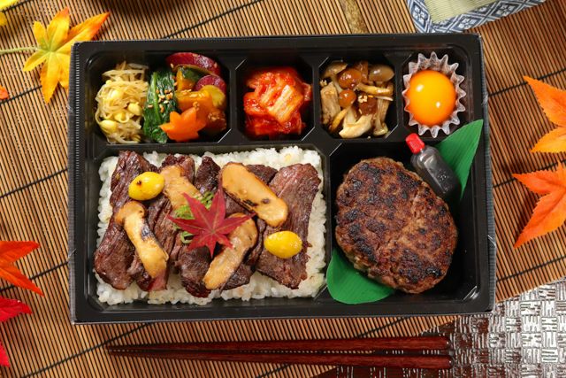 一塊之肉（栃木店）-【秋季限定】牛ハラミ焼肉とハンバーグ弁当