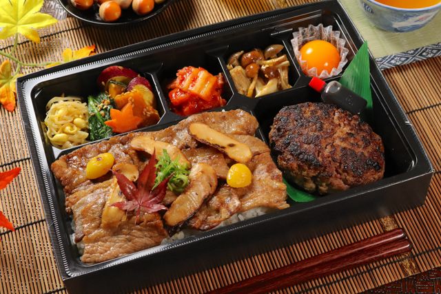 一塊之肉（愛知店）-【秋季限定】牛カルビ焼肉とハンバーグ弁当