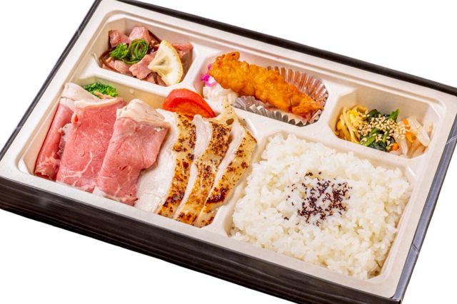 肉福庵-特製ローストビーフとグリルチキンの相盛り弁当