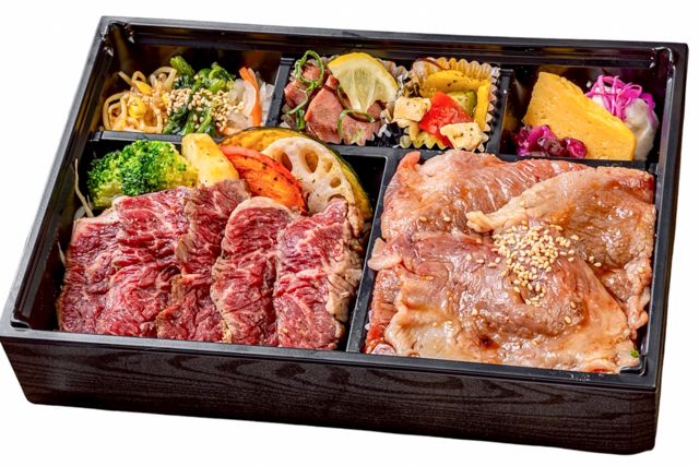 肉福庵-黒毛牛ハラミステーキと和牛コウネの焼肉弁当