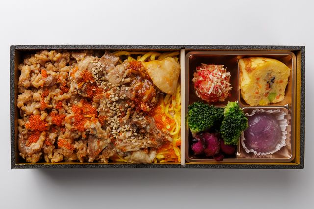 肉懐石 肉匠-牛バラ焼きと鶏そぼろ 若鶏照り焼きの彩り弁当