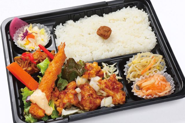 焼肉弁当からいや-ユーリンチ・エビフライ弁当（OH）