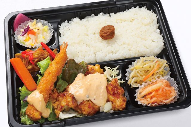 焼肉弁当からいや-明太子チキン南蛮・エビフライ弁当（OH）