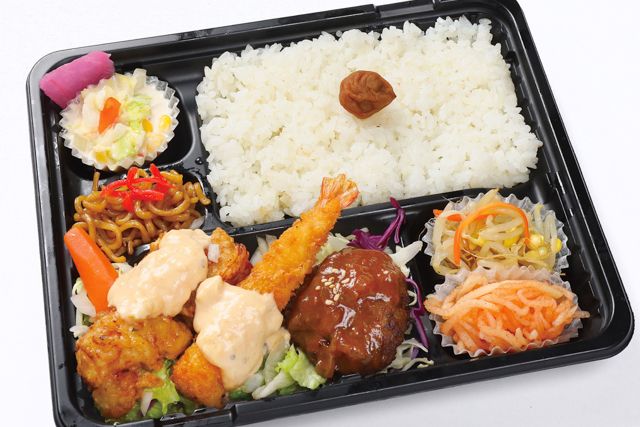 焼肉弁当からいや-明太子チキン南蛮・ハンバーグ・エビフライ弁当（OH）