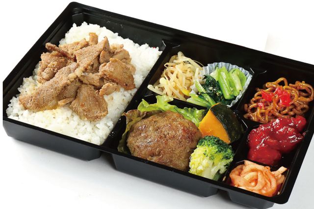 豚カルビ×ハンバーグ弁当（E）