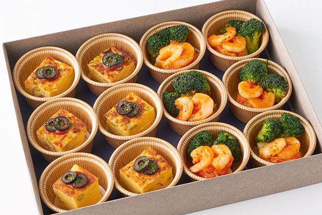 JINBO MINAMI AOYAMA ケータリング（名古屋店）-アンティパスト ミスト クワトロ（えびのオーロラソース＆イタリアンフリッタータ）