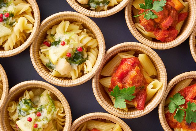 パスタ ミスト（貝柱のペペロンチーノソース＆農園野菜のオルトラーナソース）