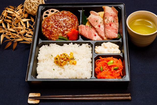 仕出しろっかん-黒トリュフ醤油ハンバーグとMISOローストポーク