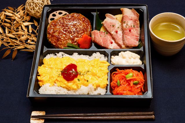 仕出しろっかん-【ふわトロ卵】黒トリュフ醤油ハンバーグとMISOローストポーク